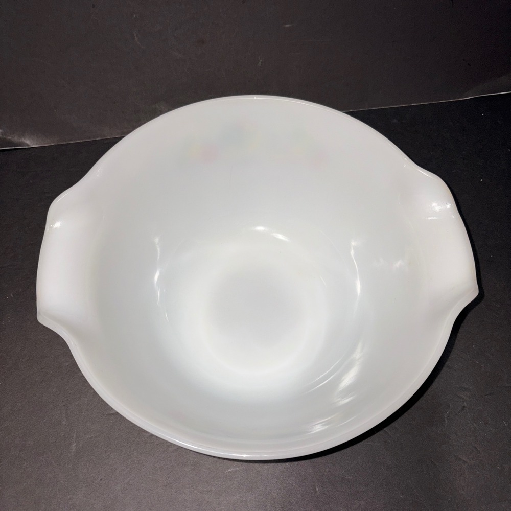 Vintage Anchor Hocking Fire King Chanticleer Milk Glass Mixing Bowl 11.75" x 10" - Picture 4 of 16
